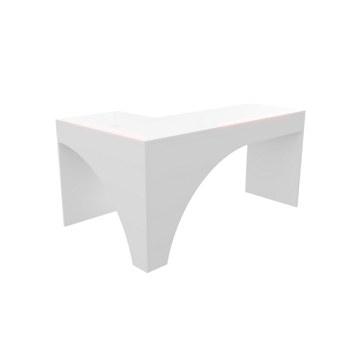 Bureau d'Angle Gaming Gamer Compact Mini pour Ordinateur PC Carbon Blanc - Détails