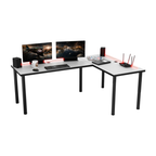 Bureau d'Angle Gaming Gamer Professionnel pour Ordinateur PC Bureau de Travail Blanc - Détails