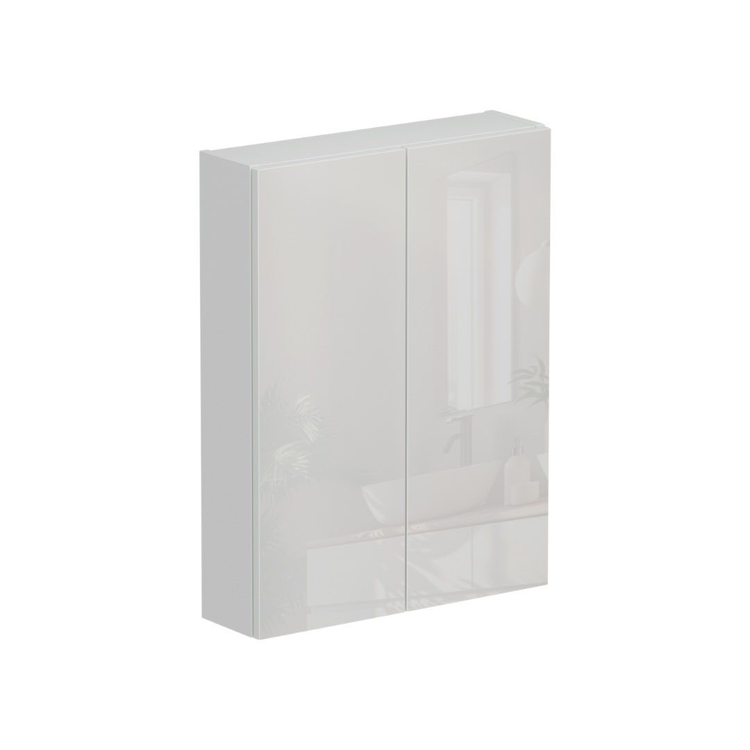 Meuble Suspendu pour WC Suspendu Geberit Auris Rangement Blanc Façades Blanc Brillant - Vue principale