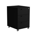 Caisson de Bureau Mobile à Roulettes avec Serrure et Tiroirs Max Rangement Noir