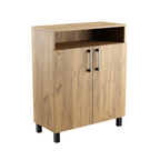 Commode d'Entrée avec Étagères Amarante Rangement Chêne Doré - Vue principale