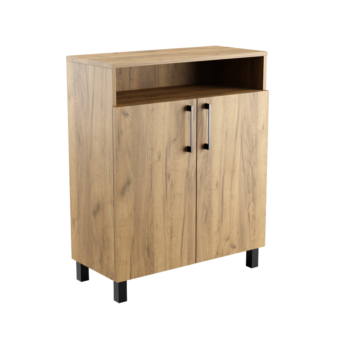 Commode d'Entrée avec Étagères Amarante Rangement Chêne Doré - Vue principale