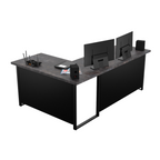 Bureau d'Angle Gaming Gamer Professionnel pour Ordinateur PC Bureau de Travail VINI N Béton Foncé - Détails