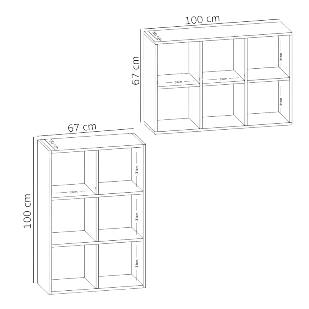 Étagère Cube Rangement Modulable Noir - Détails