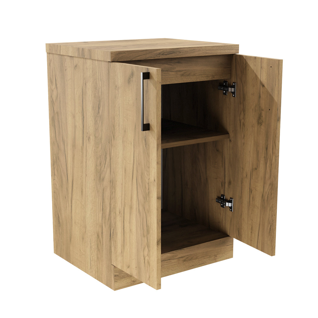Meuble de Salle de Bain sur Pied Rangement Chêne Doré - Détails
