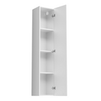 Colonne de Salle de Bain Suspendue Étroite avec Étagères Blanc - Détails