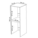 Meuble de Salle de Bain sur Lave-linge et Sèche-linge Rangement Noir - Détails