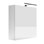 Meuble de Salle de Bain Suspendu avec Miroir LED Elza Rangement Blanc - Vue principale