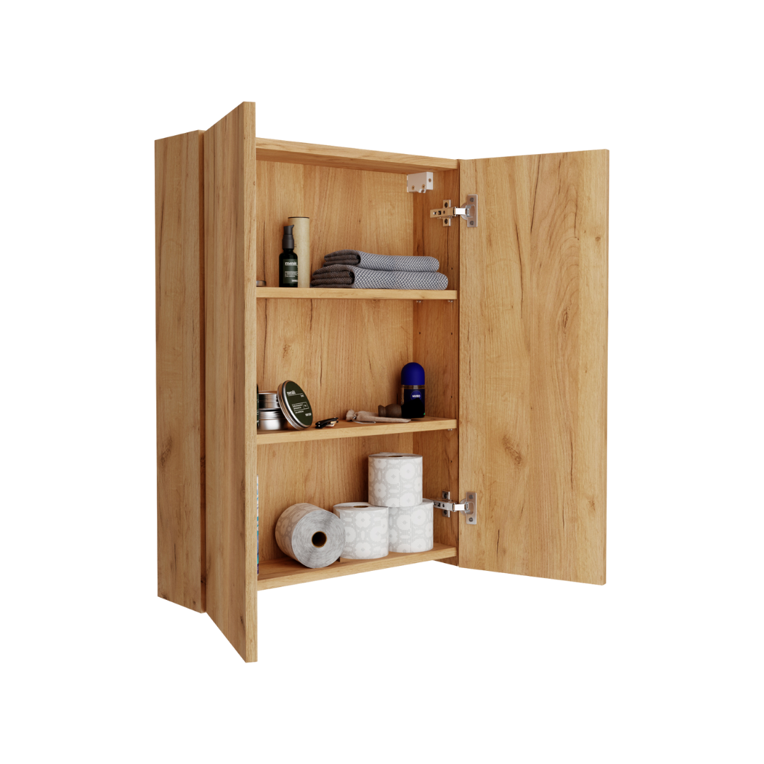 Meuble Suspendu pour WC Suspendu Geberit Rangement Chêne Doré - Détails