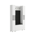 Vestiaire d'Entrée Double Complet avec Meuble à Chaussures Panneaux Capitonnés Porte-manteau et 2 Meubles Étroits Lova Blanc
