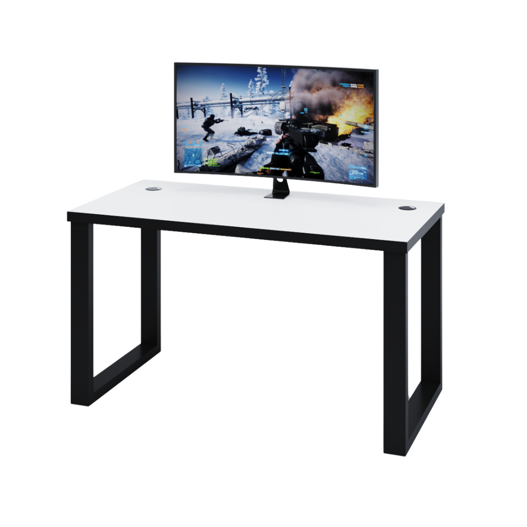 Bureau Gaming Gamer Professionnel pour Ordinateur PC Bureau de Travail Blanc - Détails