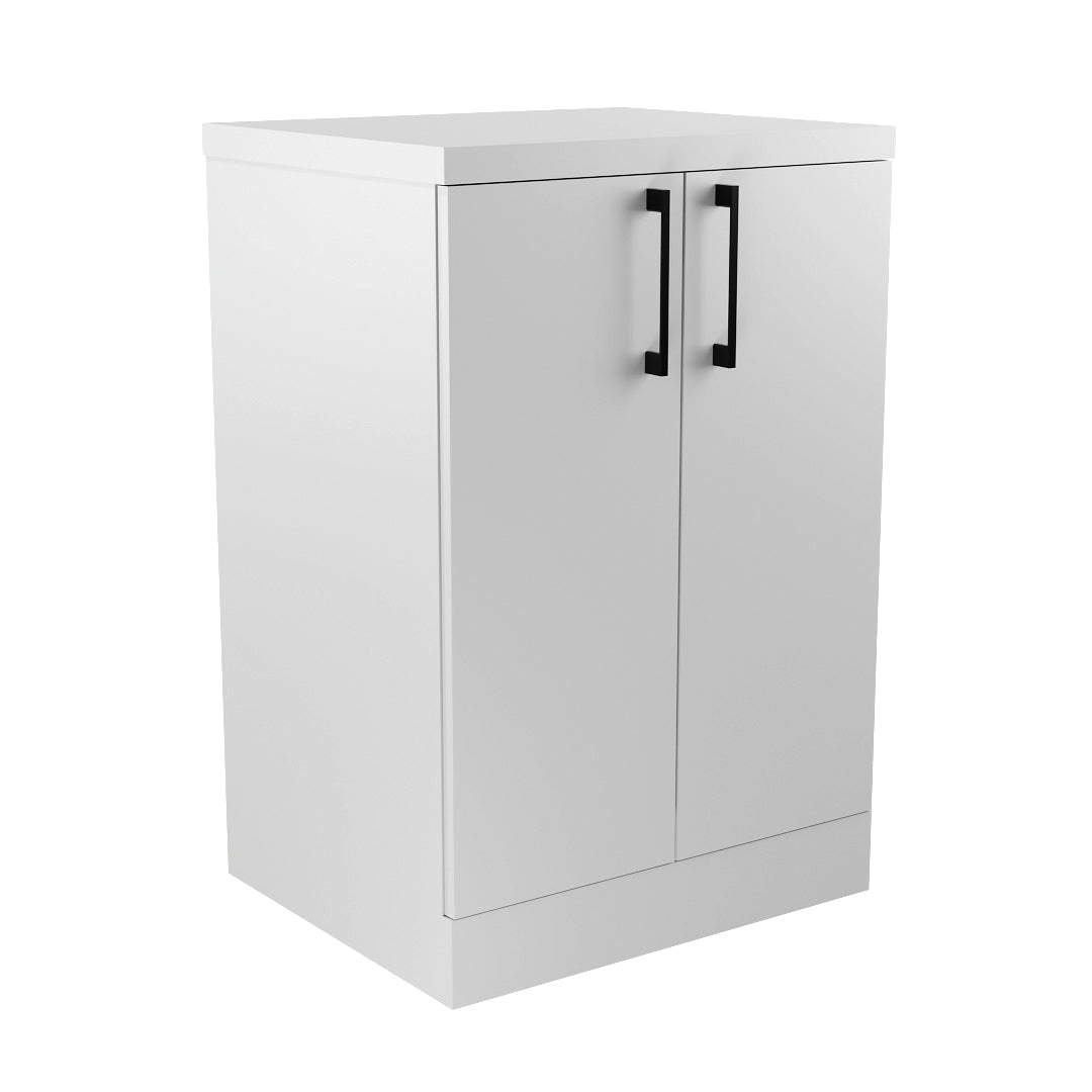 Meuble de Salle de Bain sur Pied Aria Rangement Blanc - Vue principale