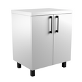 Meuble Vasque de Salle de Bain sur Pied sous Lavabo avec Mila Tiroirs Blanc