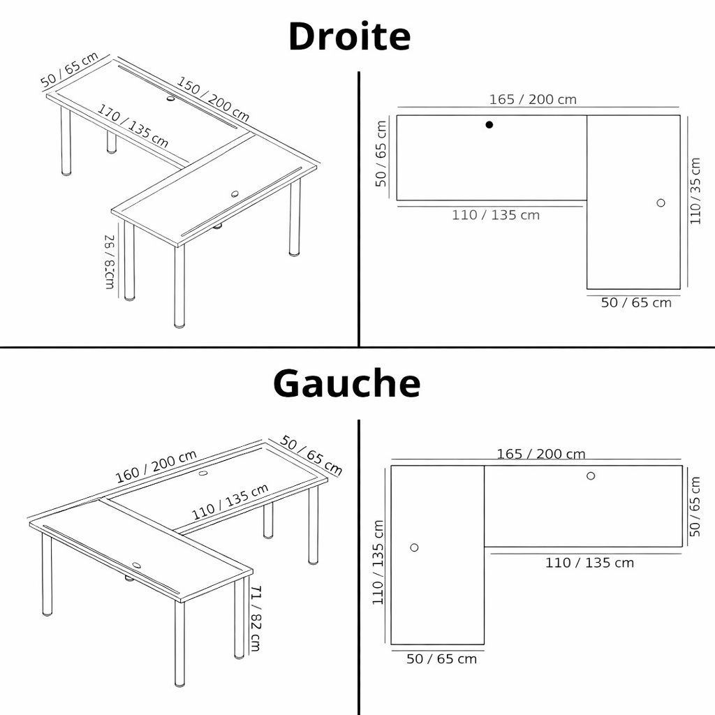Bureau d'Angle Gaming Gamer Professionnel pour Ordinateur PC Bureau de Travail Blanc