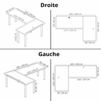 Bureau d'Angle Gaming Gamer Professionnel pour Ordinateur PC Bureau de Travail Noir